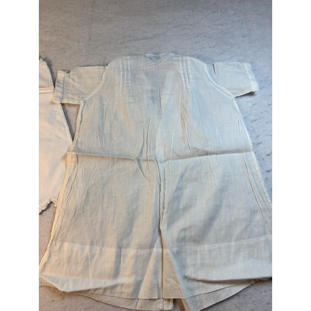 Vintage Baby 6 Months Day Gown‎ And Cotton Shift With Hand Embroidery 2Pc